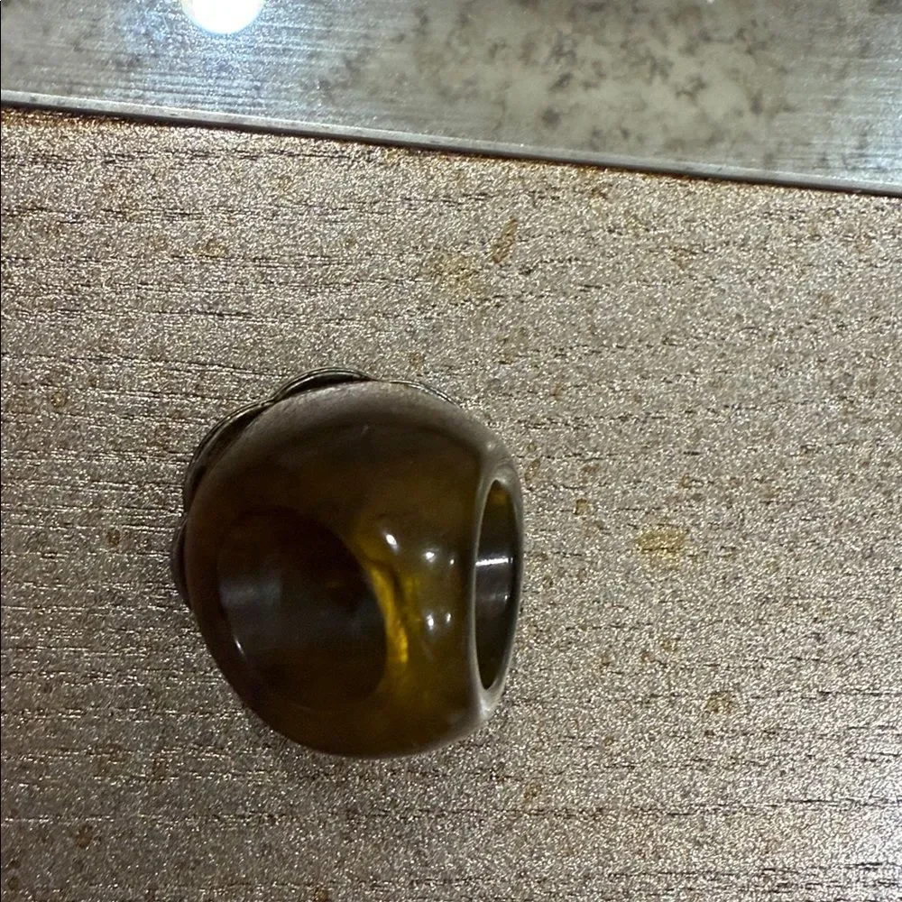 Brown and Silver Statement Ring